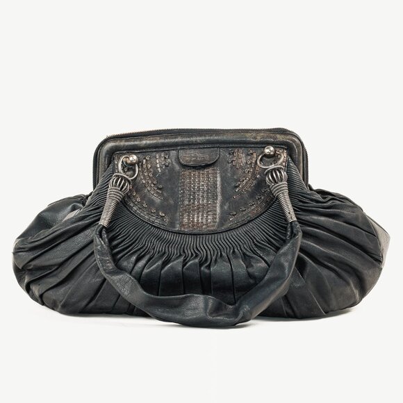 Dior AW/07 Le Plisse Black Large Zipped Frame Bag - Picture 1 of 15